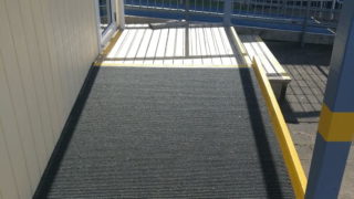 Slim Rib outdoor carpet on ramp