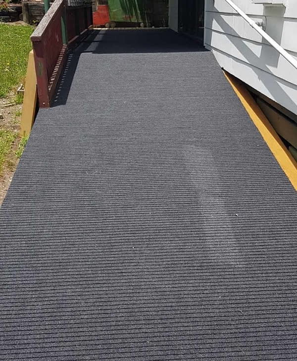 Broad Rib Outdoor Carpet used on ramp