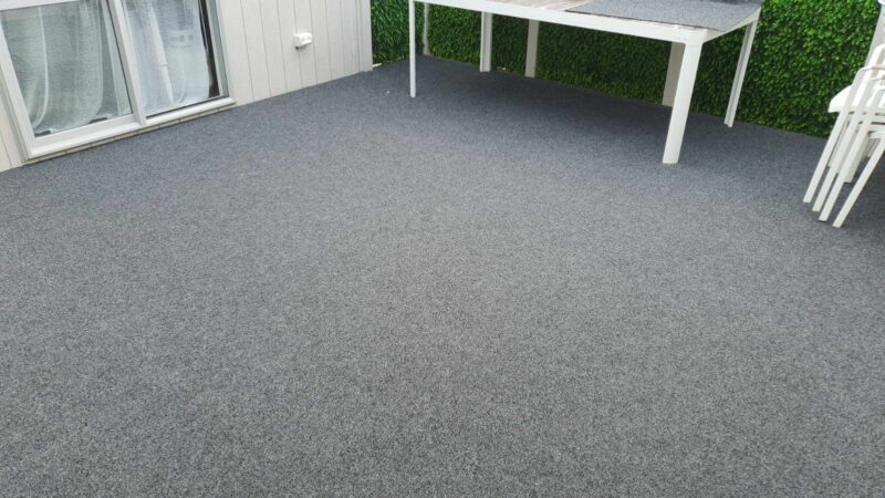 deck covered with patio carpet