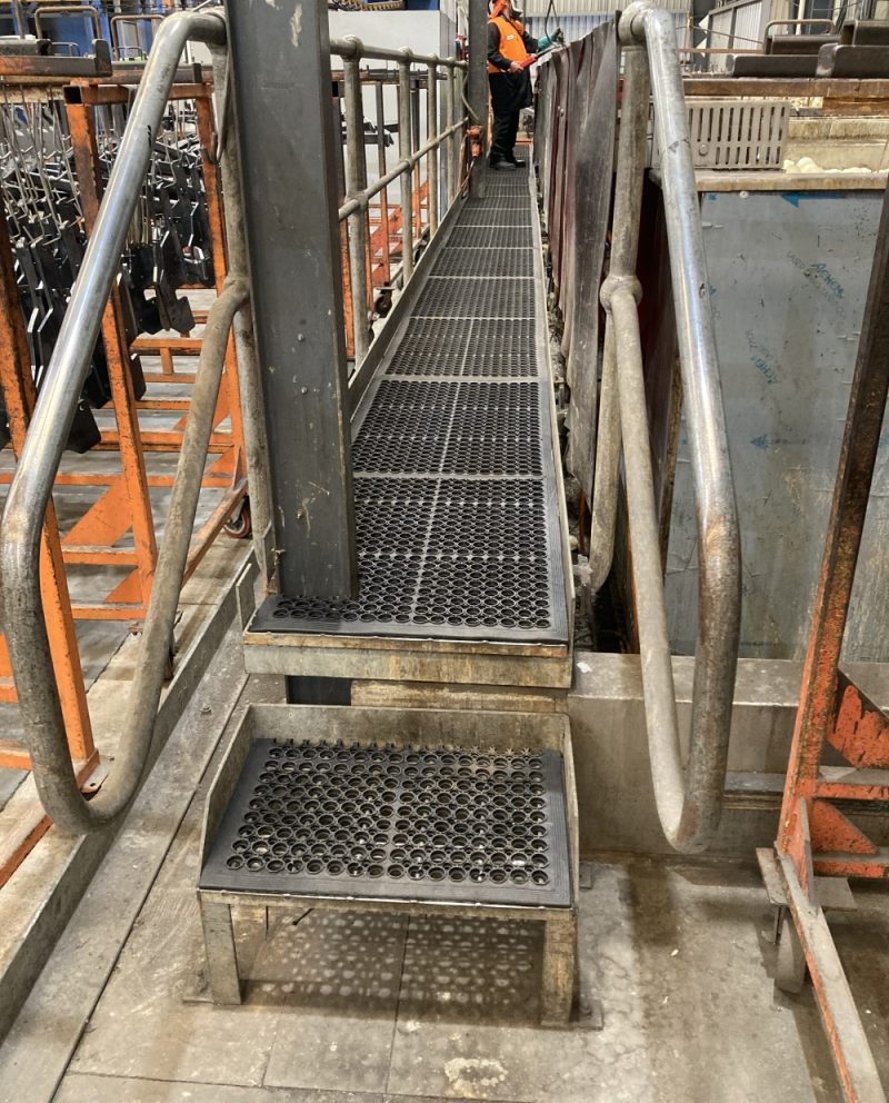 Safewalk Light on a metal walkway in manufacturing