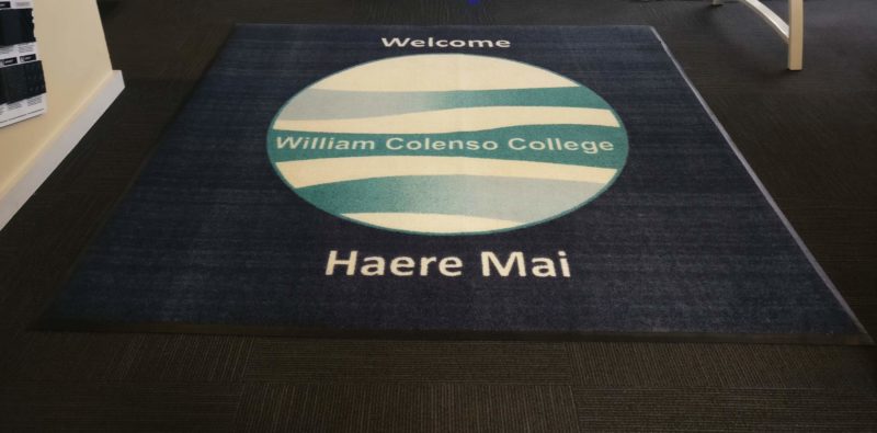 College outdoor mat