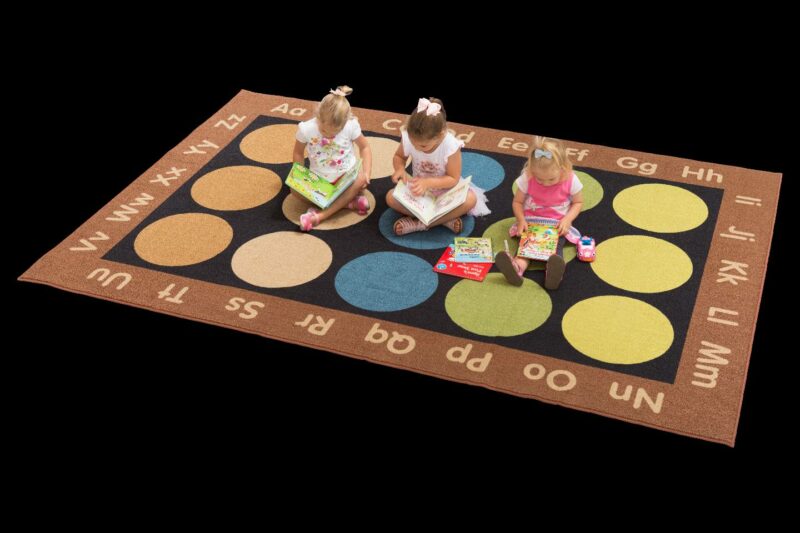 Letters and circles education mat