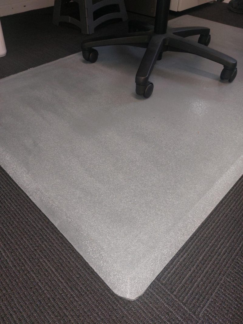 Solid rubber chair mat great for carpet and hard floors